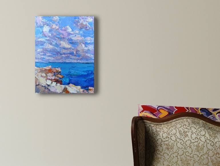 Original Impressionism Seascape Painting by Ruslan Khais