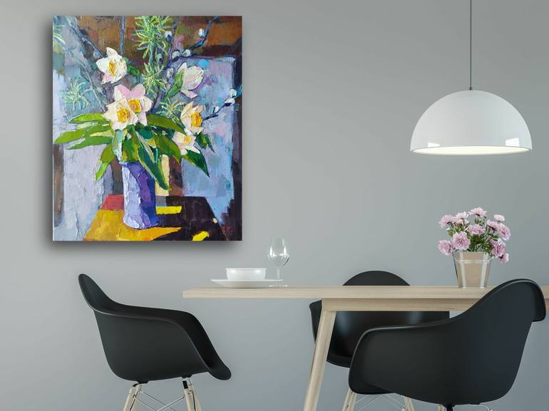 Original Abstract Floral Painting by Ruslan Khais