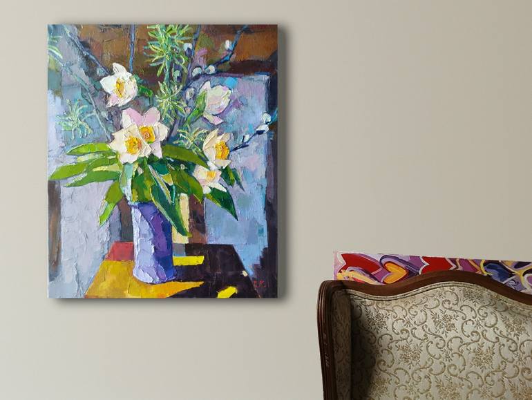 Original Abstract Floral Painting by Ruslan Khais