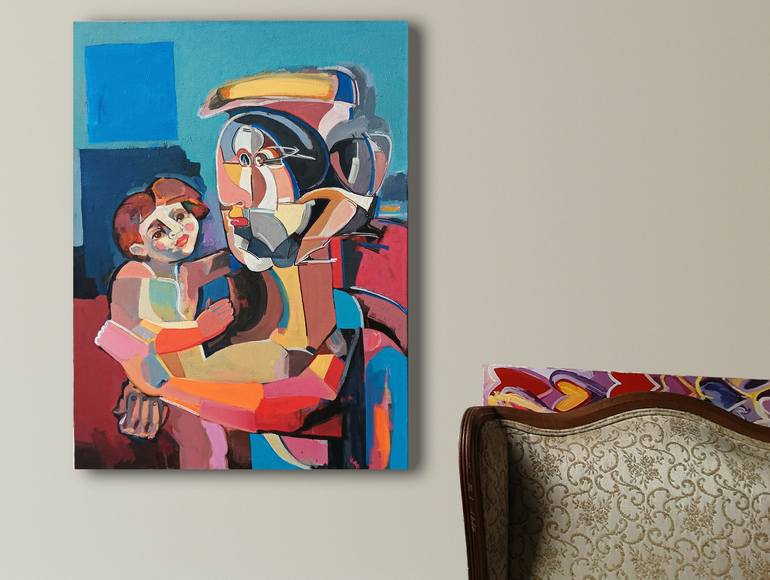 Original Cubism Women Painting by Ruslan Khais