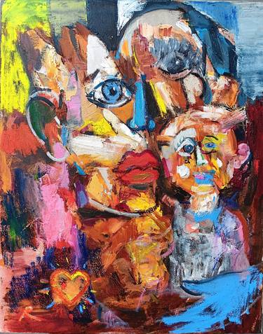 Original Expressionism Family Paintings by Ruslan Khais