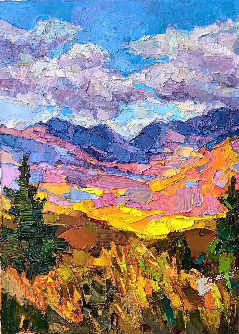 Mountain Valley Landscape Painting Kit/palette Knife Painting Kit