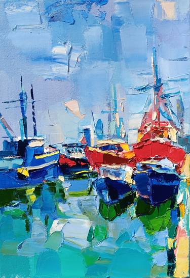 Original Abstract Seascape Paintings by Ruslan Khais