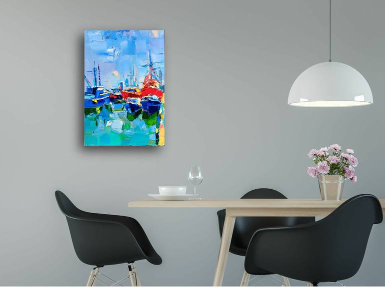Original Abstract Seascape Painting by Ruslan Khais