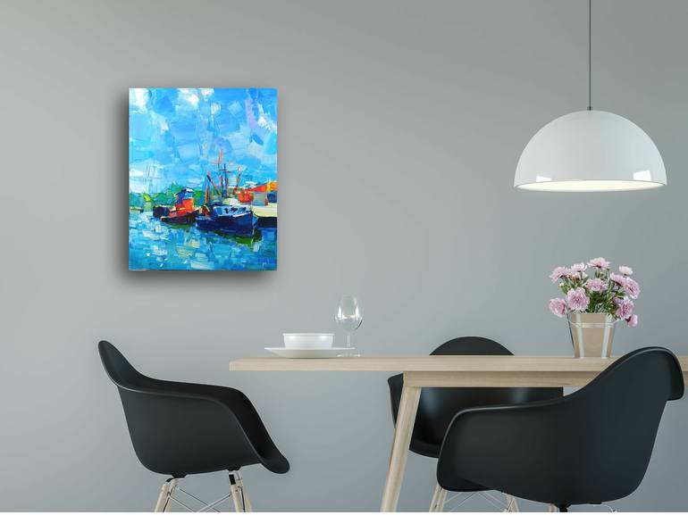 Original Abstract Seascape Painting by Ruslan Khais