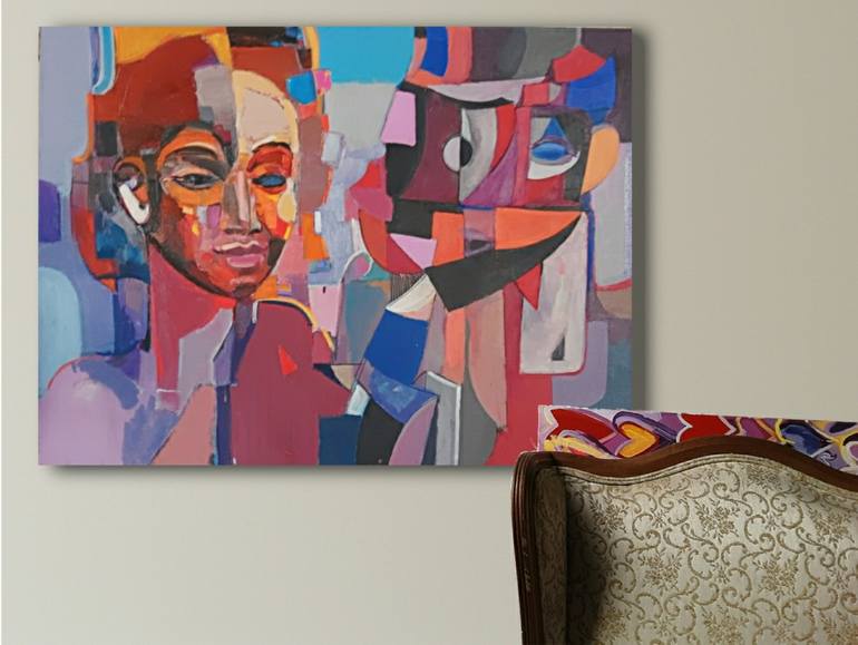 Original Abstract Women Painting by Ruslan Khais