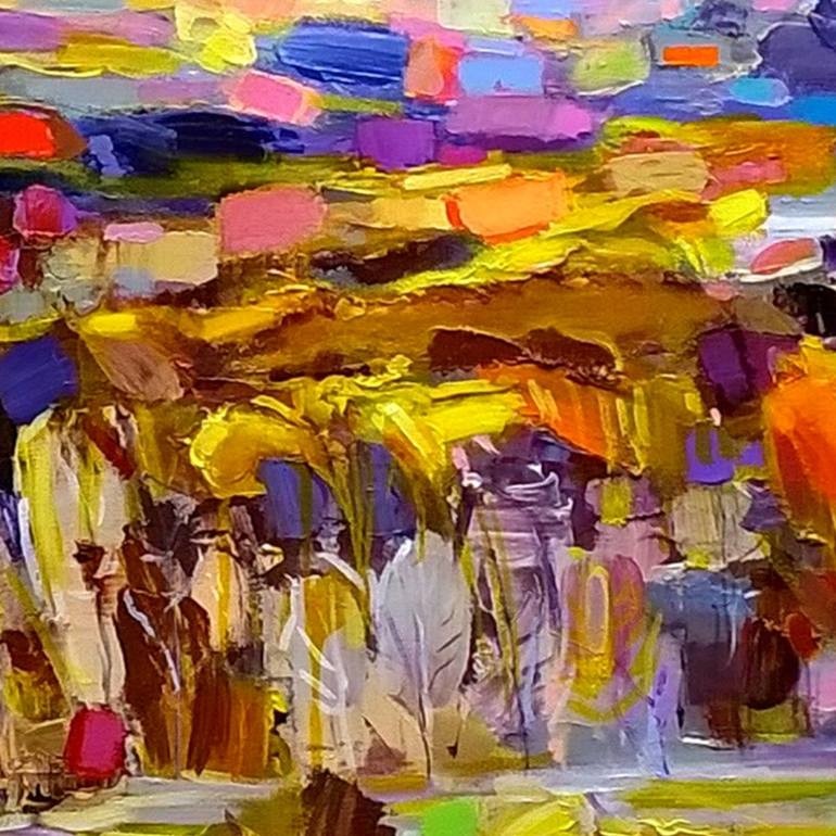 Original Abstract Expressionism Landscape Painting by Ruslan Khais