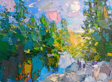 Original Abstract Landscape Paintings by Ruslan Khais