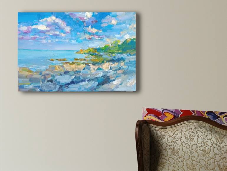Original Impressionism Seascape Painting by Ruslan Khais