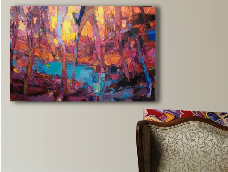 Original Abstract Landscape Painting by Ruslan Khais