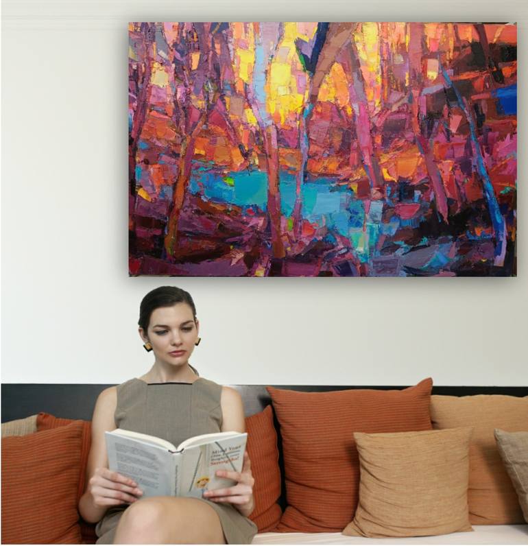 Original Abstract Landscape Painting by Ruslan Khais