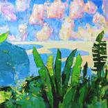 Banana Leaves and Puffy Clouds. Caribbean Motive. by Ruslan Khais