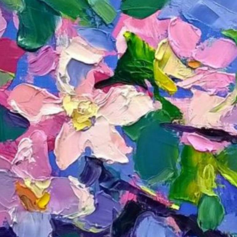 Original Impressionism Floral Painting by Ruslan Khais