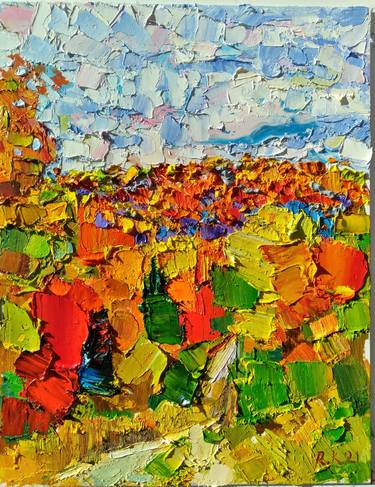 Original Abstract Expressionism Landscape Paintings by Ruslan Khais