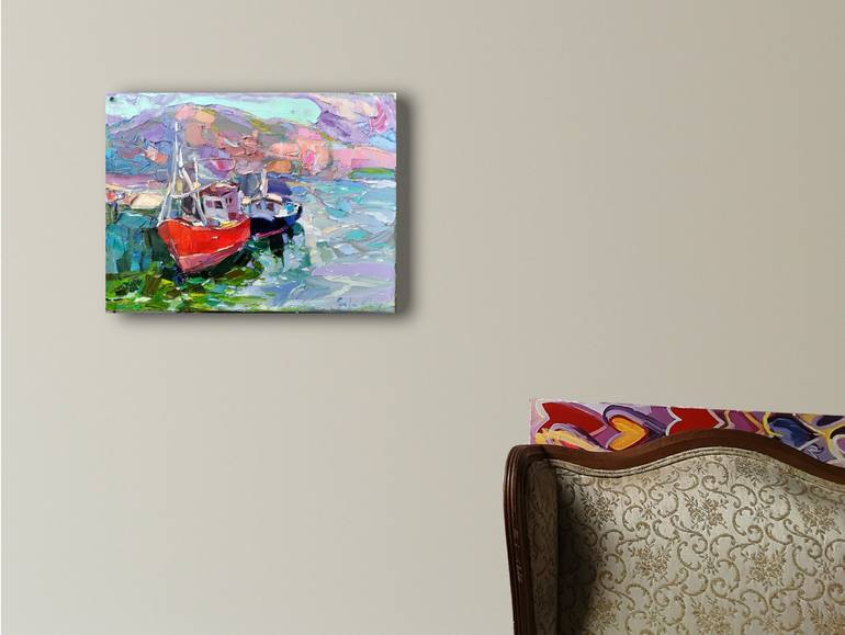 Original Impressionism Seascape Painting by Ruslan Khais