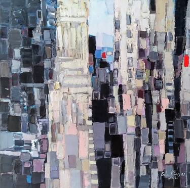 Original Abstract Cities Paintings by Ruslan Khais