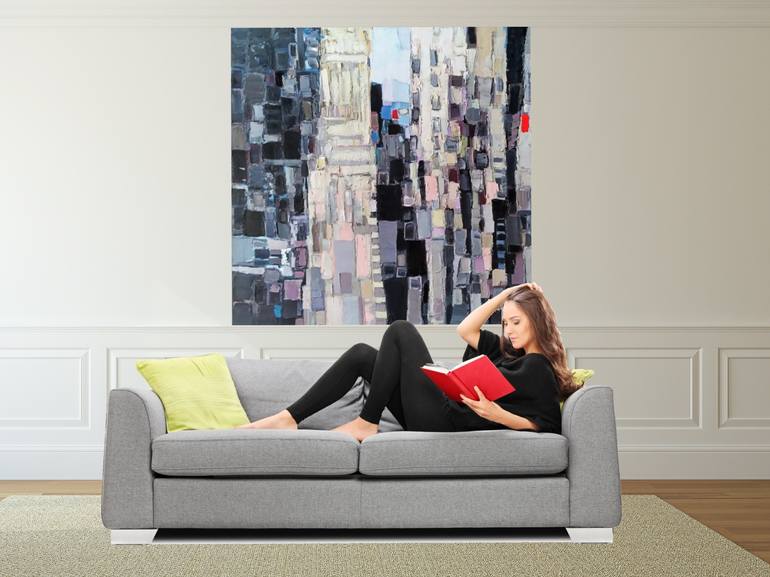 Original Abstract Cities Painting by Ruslan Khais