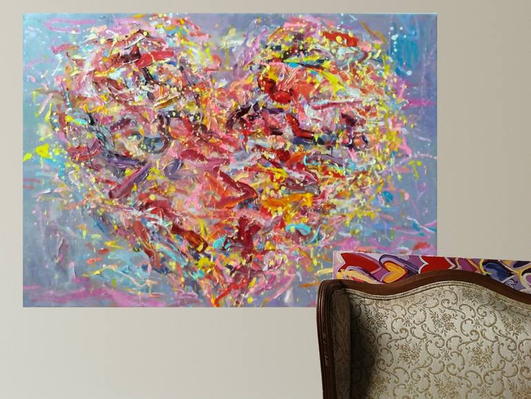 Original Pop Art Love Painting by Ruslan Khais