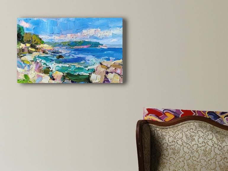 Original Impressionism Seascape Painting by Ruslan Khais