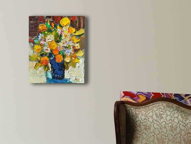 Original Expressionism Floral Painting by Ruslan Khais