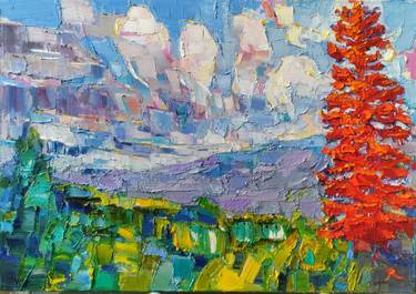 Saatchi Art Artist Ruslan Khais; Paintings, “Landscape with Red Pine” #art