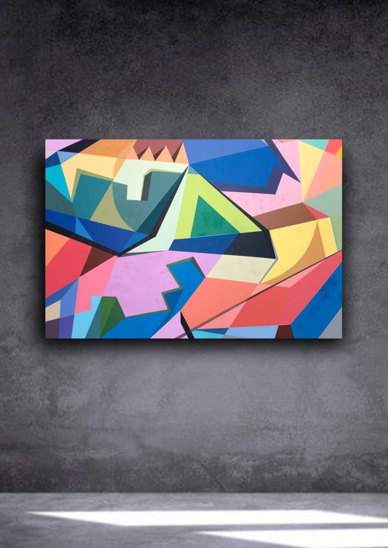Original Abstract Geometric Painting by marcio costa