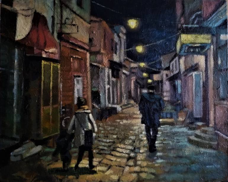 Night Alley Painting By Maksim Dimitrov Saatchi Art