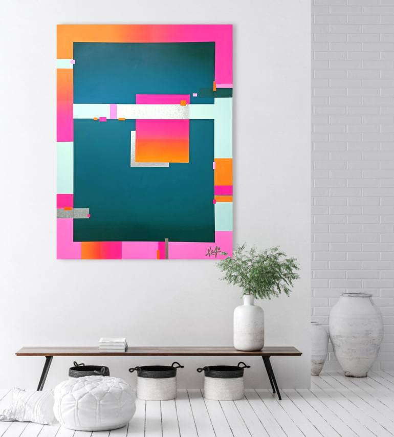 Original Color Field Painting Geometric Painting by Kez Robinson