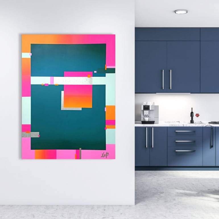 Original Color Field Painting Geometric Painting by Kez Robinson