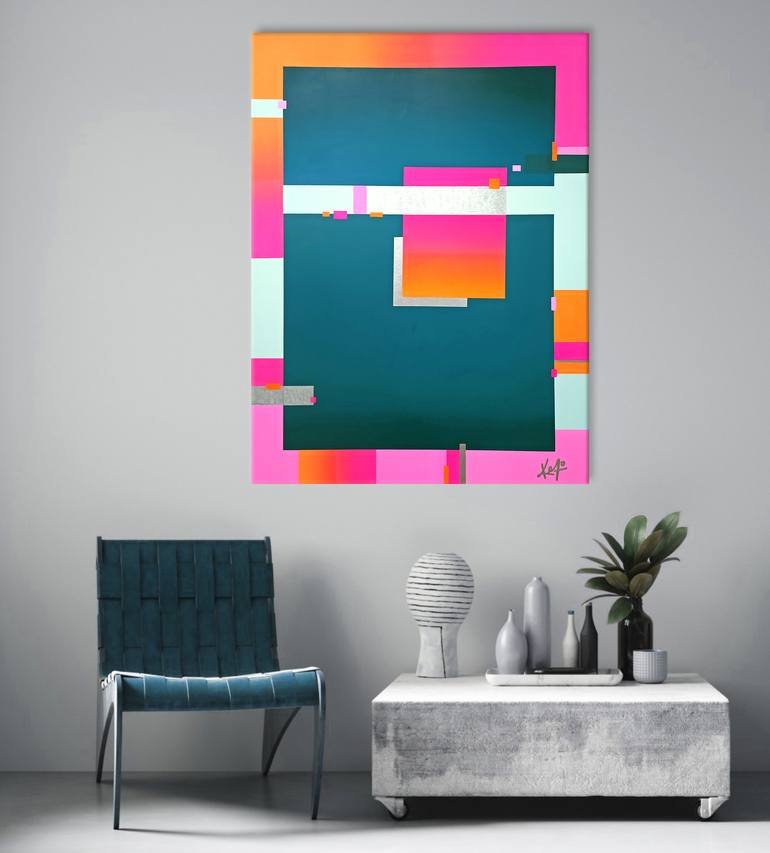 Original Color Field Painting Geometric Painting by Kez Robinson