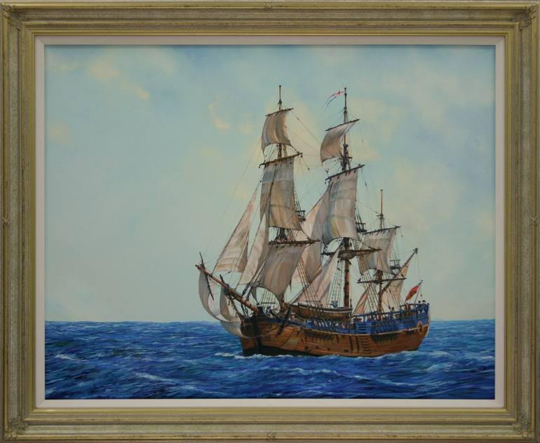 Original Ship Painting by Peter Goodhall