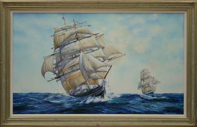 Original Ship Painting by Peter Goodhall
