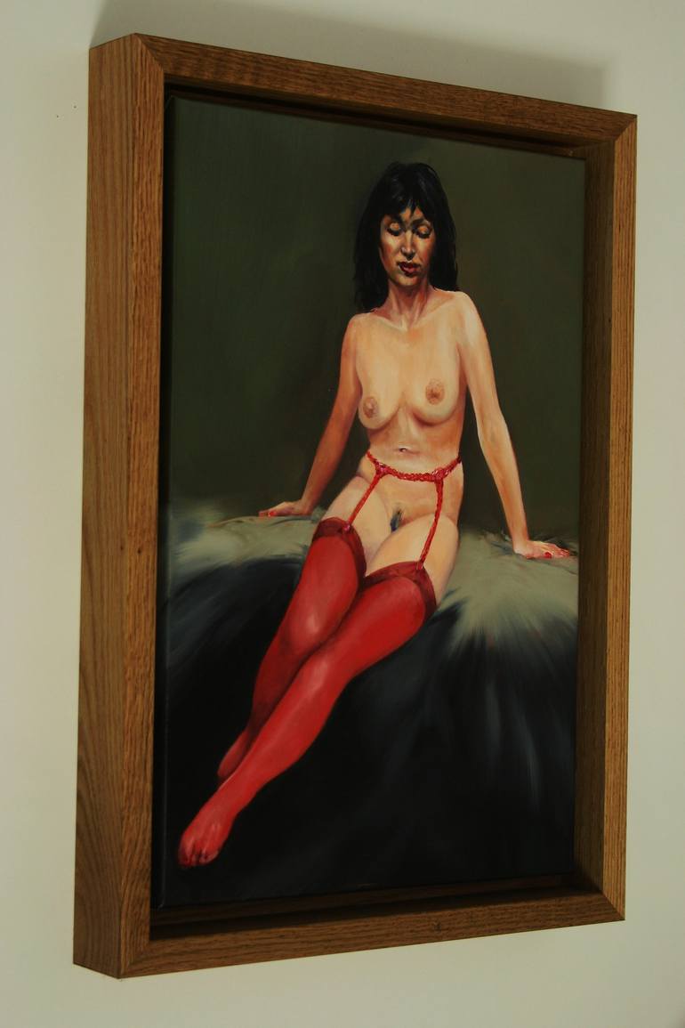 Original Realism Erotic Painting by Peter Goodhall