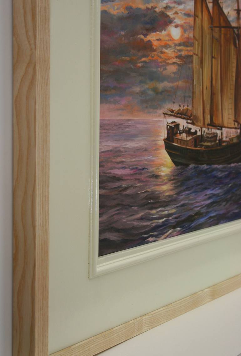 Original Impressionism Boat Painting by Peter Goodhall