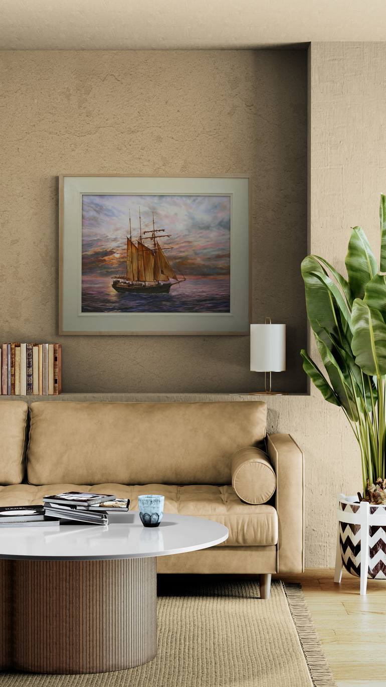 Original Impressionism Boat Painting by Peter Goodhall