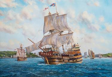 Print of Figurative Ship Paintings by Peter Goodhall