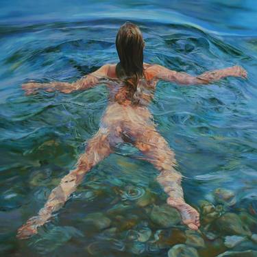 Original Realism Nude Mixed Media by Peter Goodhall