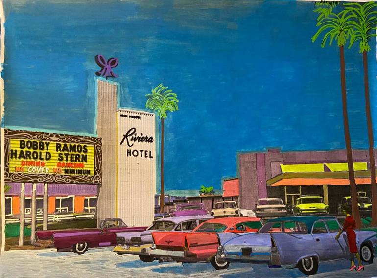 The Rivera Hotel Palm Springs Painting by Stuart Hennessey | Saatchi Art