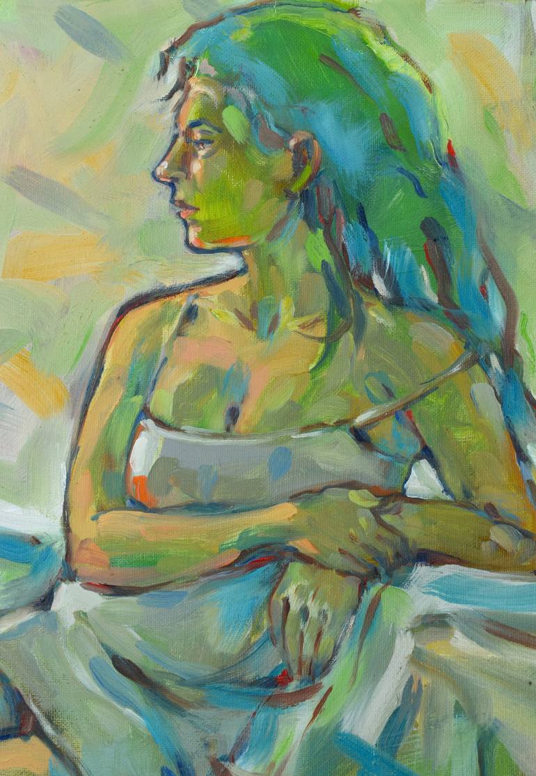 Original Contemporary Women Painting by raymond zaplatar