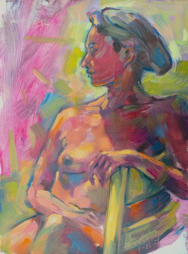 Original Abstract Nude Paintings by raymond zaplatar