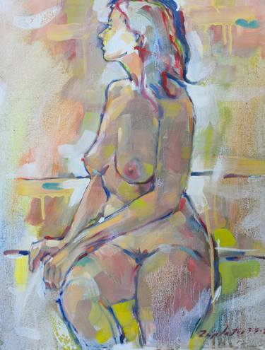 Original Nude Painting by raymond zaplatar