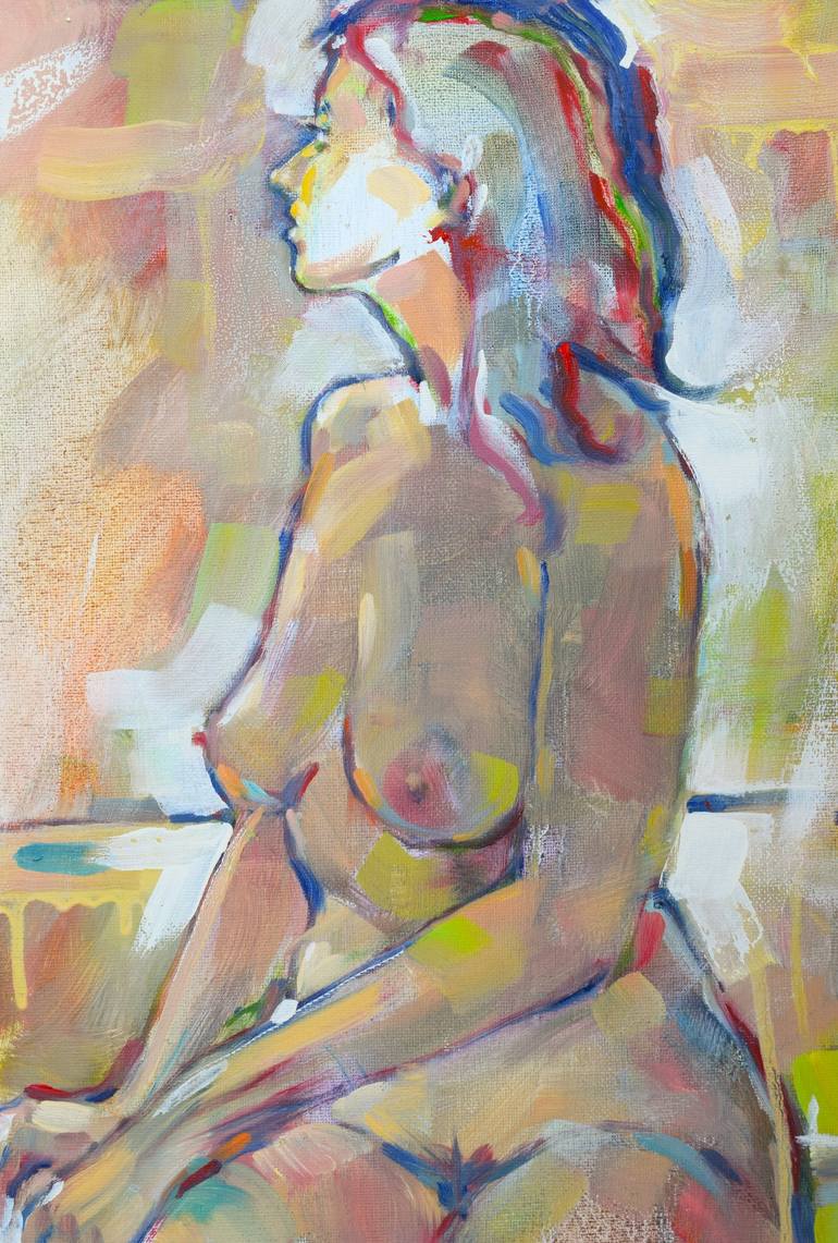 Original Abstract Nude Painting by raymond zaplatar