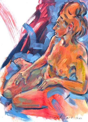 Original Figurative Nude Paintings by raymond zaplatar