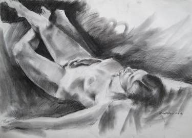 Print of Realism Nude Drawings by raymond zaplatar