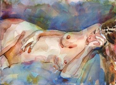 Colorful female nude in watercolor thumb