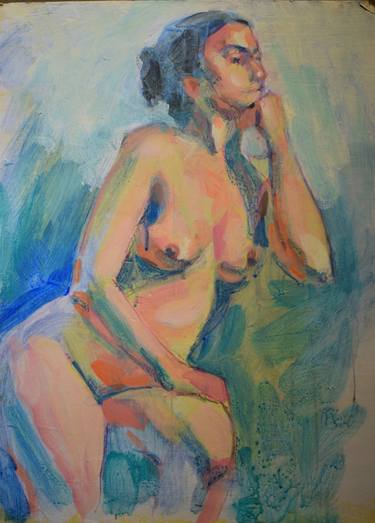 Original Expressionism Women Paintings by raymond zaplatar