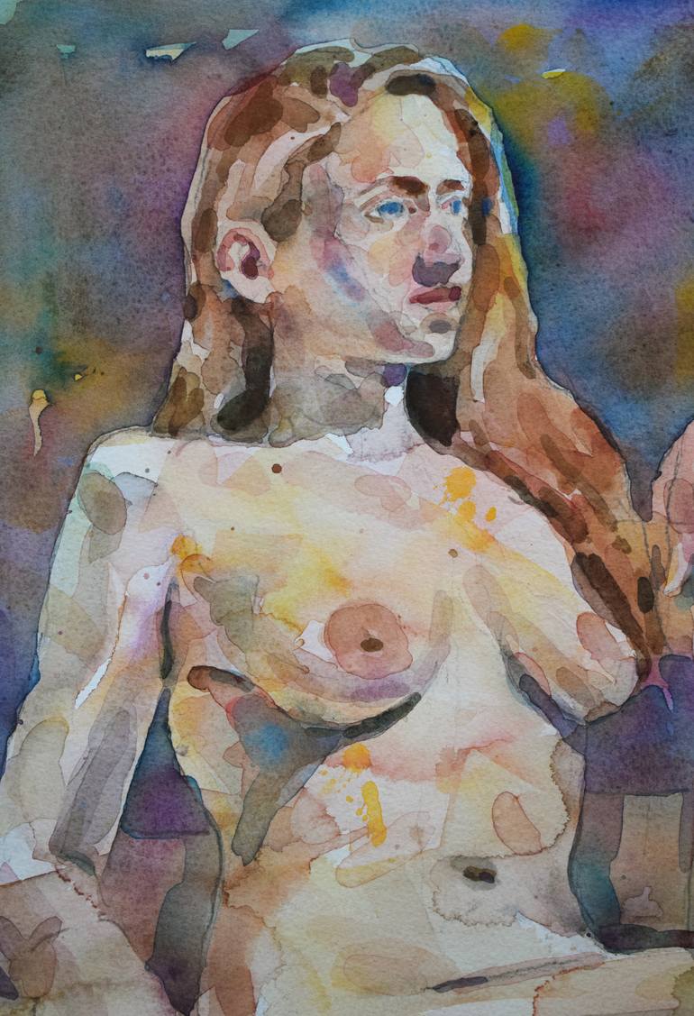 Original Portraiture Nude Painting by raymond zaplatar