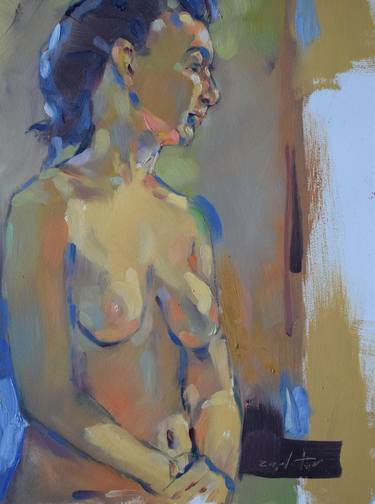 Original Contemporary Nude Paintings by raymond zaplatar