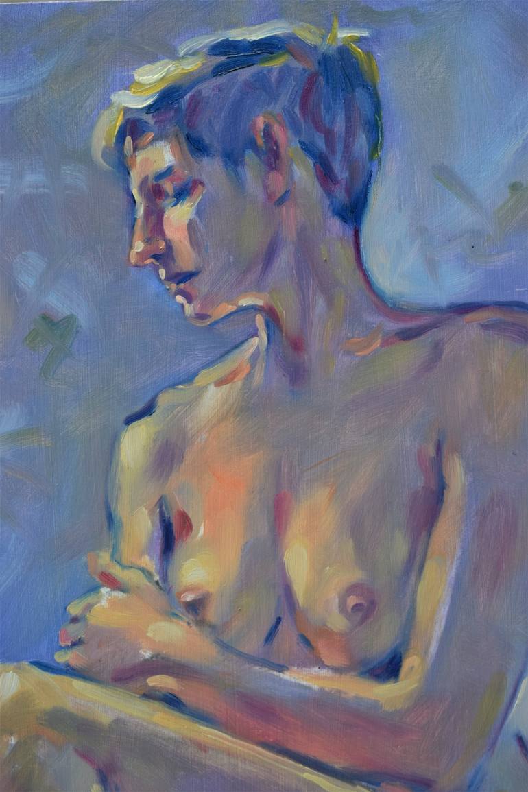 Original Contemporary Nude Painting by raymond zaplatar