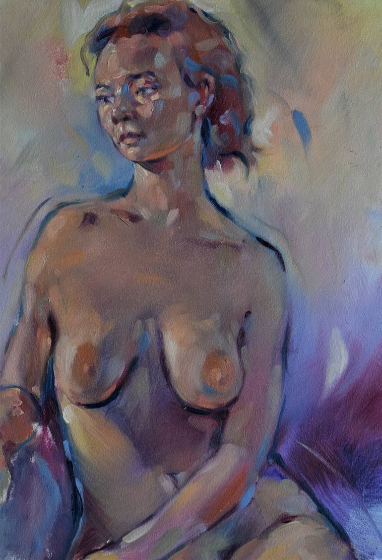 Original Figurative Nude Painting by raymond zaplatar